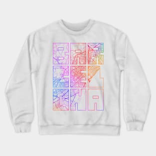 Barcelona, Spain City Map Typography - Colorful Crewneck Sweatshirt